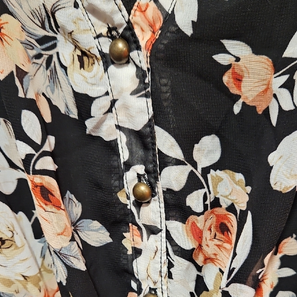 Torrid Black Floral Long Sleeve Dress - Picture 3 of 3